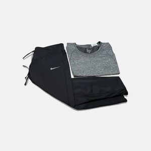 Nike Women’s Gray shirt and Black Capris